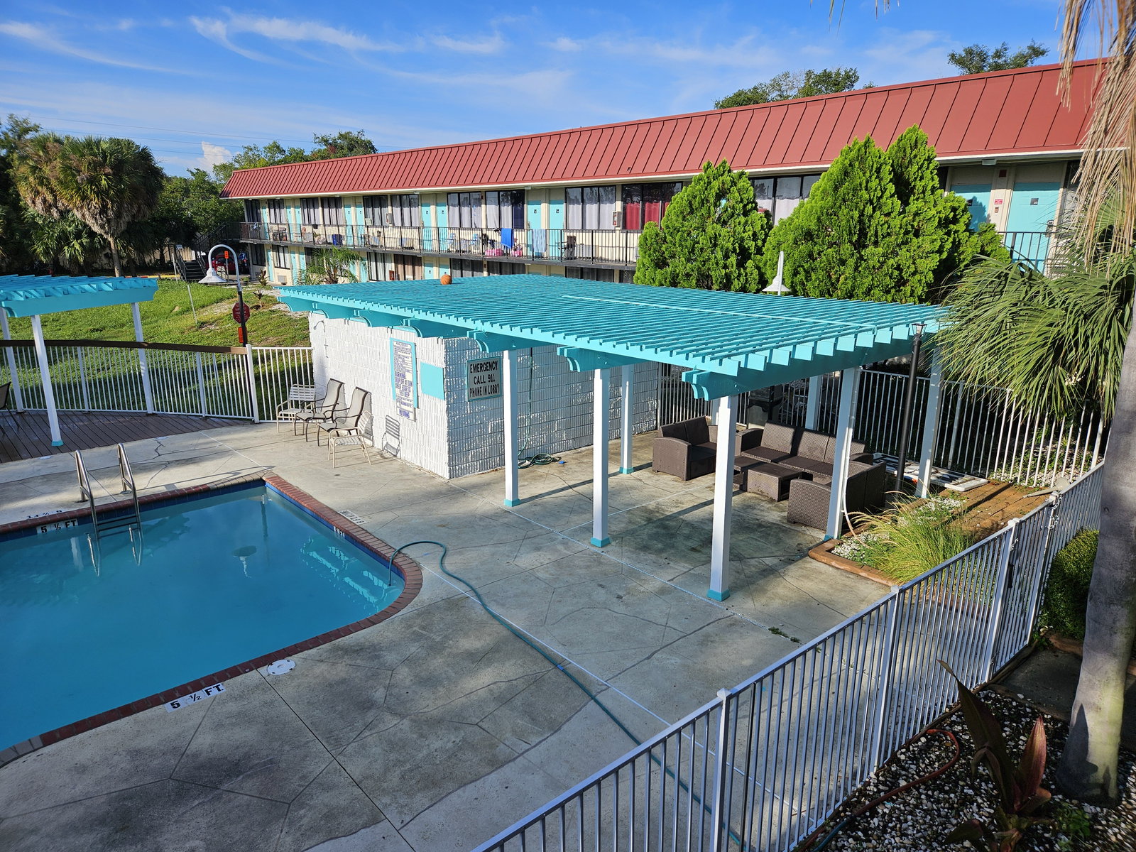 Pool and shaded cabana